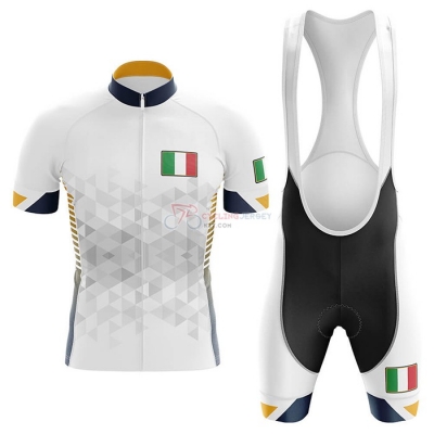 Italy Cycling Jersey Kit Short Sleeve 2020 White (3)